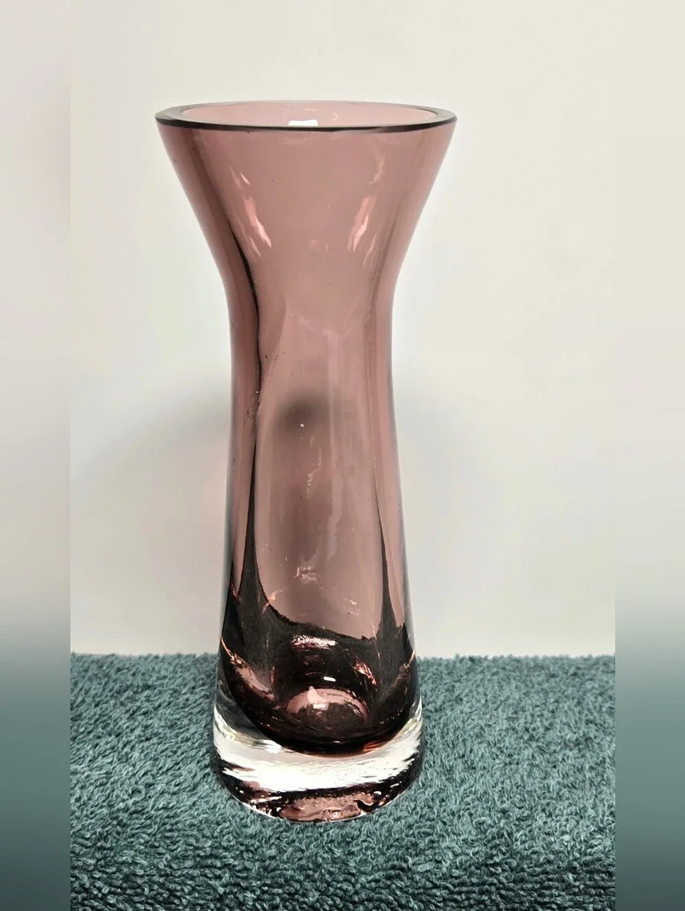 Vintage Style Amethyst Purple Heavy Art Glass Vase